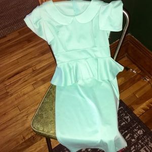 Sea-Foam Peplum Dress